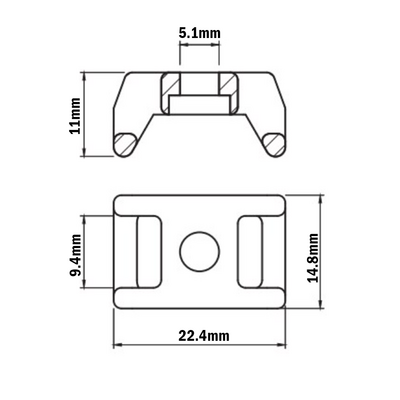 66-100-0 MODULAR SOLUTIONS CABLE TIE DOWNS<br>CABLE BLOCK